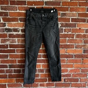 Lucky Brand Brooke Crop Distressed Black Jeans